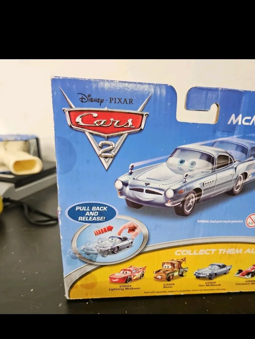 Disney Cars 2 FINN MCMISSILE Pullback Retrofriction 2010 Blue Car V3005